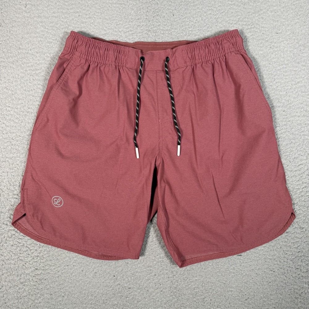 Legends Shorts Mens Medium Red Luka Elastic Waist Drawstring Running Gym Logo